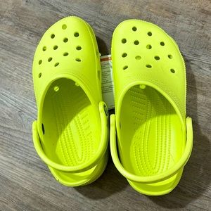 Neon green/citrus crocs